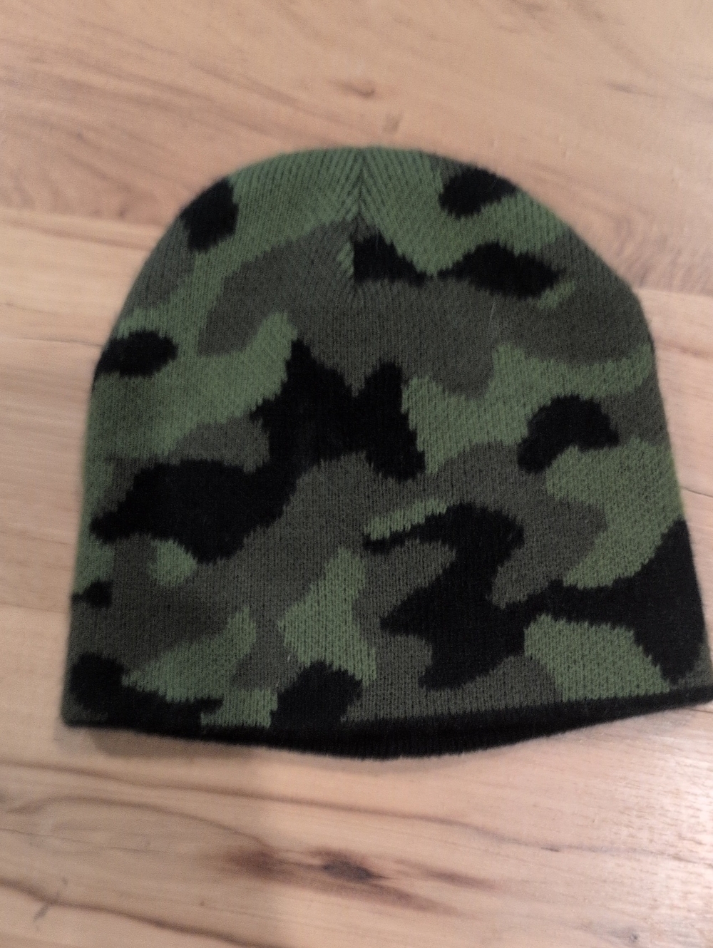 Child Os Camouflage Knit Beanie - Green & Black